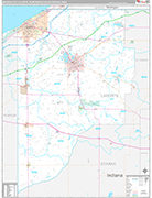 Michigan City-La Porte Metro Area Wall Map Premium Style